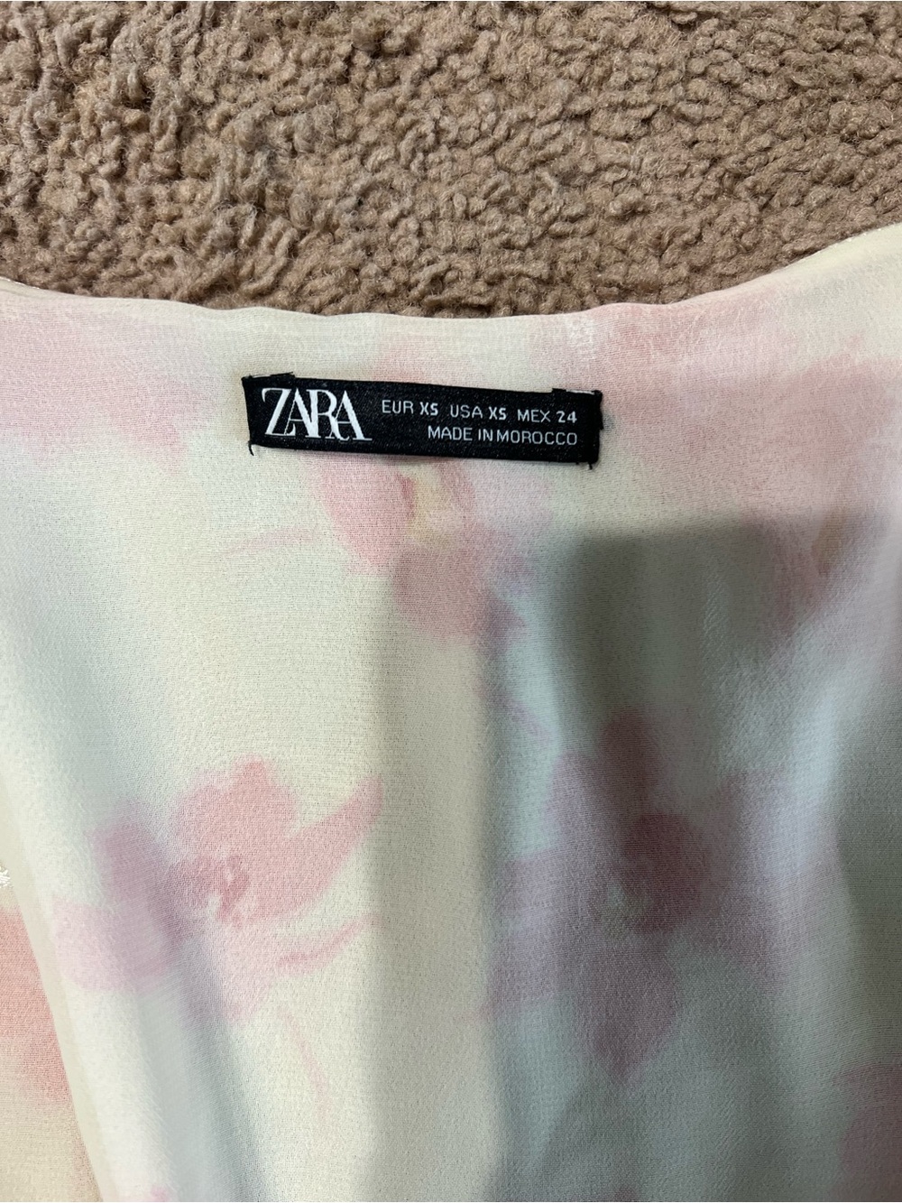 Zara Cream Midi Dress with Pink Floral Print - Picture 2 of 6